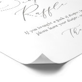 紫色のフローラバタフライベビーシャワーおむつラッフル ポスター (角)