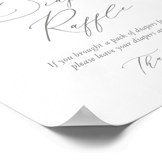 紫色のフローラバタフライベビーシャワーおむつラッフル ポスター (角)