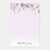 紫色のフローラパーソナライズされたの付箋 ポストイット (正面)