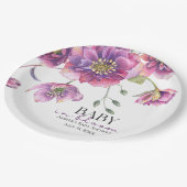紫色のフローラベビーの開花紙プレート ペーパープレート (アングル)