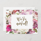 紫色のフローラ変更 インビテーションポストカード (正面/裏面)