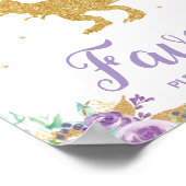 紫色のフローラ恐竜の誕生日パーティーガールの好意 ポスター (角)