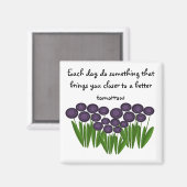 紫色のフローラ感動的メッセージ マグネット (正面/裏面)