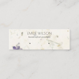 紫色のフローラ手作り紙テクスチャイヤリング スキニー名刺