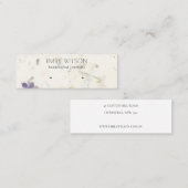 紫色のフローラ手作り紙テクスチャイヤリング スキニー名刺 (正面/裏面)