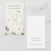 紫色のフローラ手作り紙テクスチャヘアクリップ 名刺 (正面/裏面)