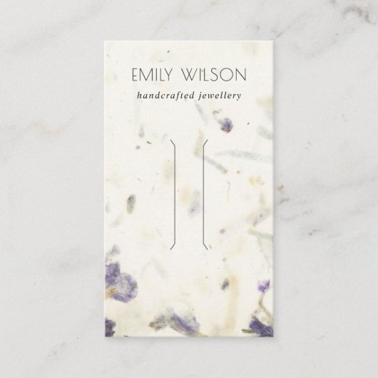 紫色のフローラ手作り紙テクスチャヘアクリップ 名刺 (正面)