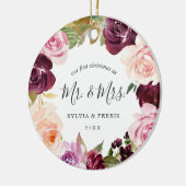 紫色のフローラ新着写真のクリエレガントスマス セラミックオーナメント (左)