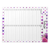 紫色のフローラ水玉模様_一覧 ノートパッド (正面)