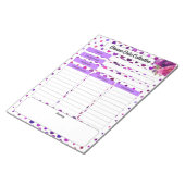 紫色のフローラ水玉模様_疾患データ収集 ノートパッド (アングル)