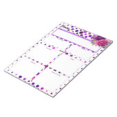 紫色のフローラ水玉模様_病気温度1 ノートパッド (アングル)