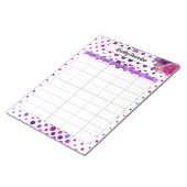紫色のフローラ水玉模様_週間の概要を行う ノートパッド (アングル)