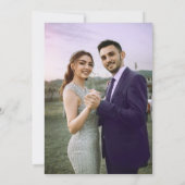 紫色のフローラ水結婚色の写真 招待状 (裏面)