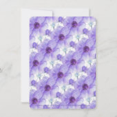 紫色のフローラ水結婚色 招待状 (裏面)