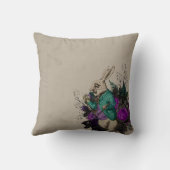 紫色のフローラ白うさぎアリスinワンダーランド クッション (裏面)