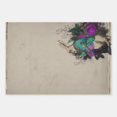 紫色のフローラ白うさぎアリスinワンダーランド ラッピングペーパーシート (正面)