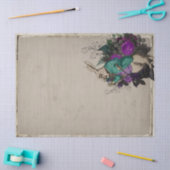 紫色のフローラ白うさぎアリスinワンダーランド 薄葉紙 (クラフト)