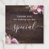 紫色のフローラ素朴な感謝してい木よ結婚。 フェイバータグ (裏面)