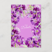 紫色のフローラ結婚の詳細をQRコードでストック エンクロージャーカード (正面)