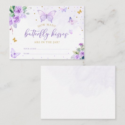 紫色のフローラ蝶どのように多くの蝶キス エンクロージャーカード (正面/裏面)