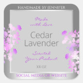 紫色のフローラ製品の包装ラベルグレーシルバー スクエアシール (正面)