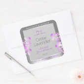 紫色のフローラ製品の包装ラベルグレーシルバー スクエアシール (封筒)