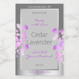 紫色のフローラ製品の包装ラベルグレーシルバー フードラベル