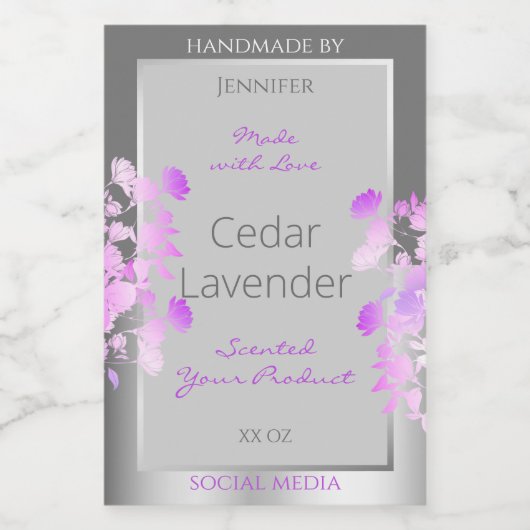 紫色のフローラ製品の包装ラベルグレーシルバー フードラベル (シングルラベル)