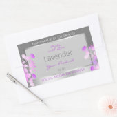 紫色のフローラ製品の包装ラベルグレーシルバー 長方形シール (封筒)