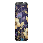 紫色のフローラ追加の名前カスタムギフト タンブラー (裏面)