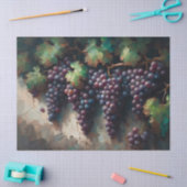 紫色のブドウとつる植物オイル塗装のデコパージュ 薄葉紙 (クラフト)