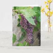 紫色のブドウのつる植物グリーティングカード カード (黄色い花)