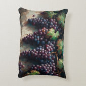 紫色のブドウのつる植物油絵 アクセントクッション (裏面(縦))