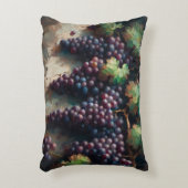 紫色のブドウのつる植物油絵 アクセントクッション (正面(垂直))