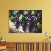 紫色のブドウのつる植物油絵 キャンバスプリント (インサイチュ (リビング))