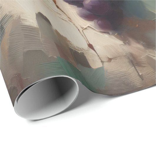 紫色のブドウのつる植物油絵 ラッピングペーパー (ロールコーナー)