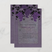 紫色のブドウのビンテージ結婚式の日付を保存 招待状 (正面/裏面)