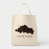 紫色のブドウの再使用可能な買い物袋 トートバッグ (正面)