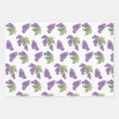 紫色のブドウの水彩の手絵を描形 ラッピングペーパーシート (正面)