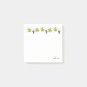 紫色のブドウはブドウの葉のつる植物のモノグラムを群がらせます ポストイット (正面)