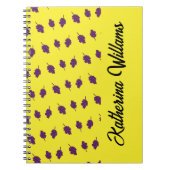 紫色のブドウパーソナライズされた黄色 ノートブック (正面)