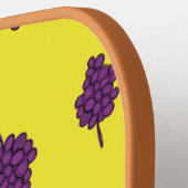 紫色のブドウパーソナライズされた黄色 ピックルボールラケット (左詳細)