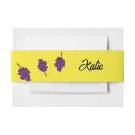 紫色のブドウパーソナライズされた黄色 招待状ベリーバンド