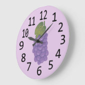 紫色のブドウ果実画時計 ラージ壁時計 (傾斜)