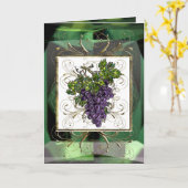 紫色のブドウ カード (黄色い花)