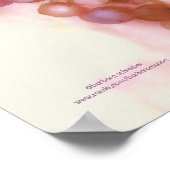 紫色のブドウ、水色絵画色 ポスター (角)