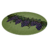 紫色のブドウ、美しい丸い、ガラスのカッティングボード カッティングボード (角)