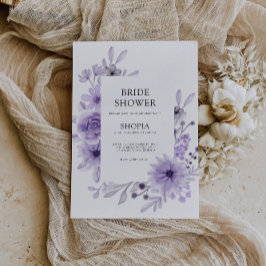 紫色のブライダルシャワーへの招待 招待状