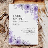 紫色のブライダルシャワーへの招待 招待状