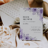 紫色のブライダルシャワーへの招待 招待状